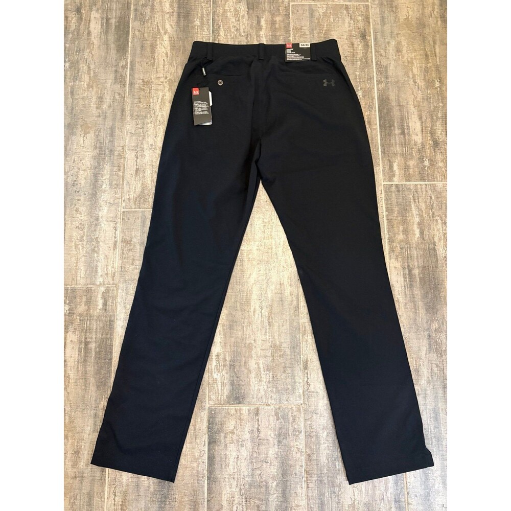 New NWT Under Armour Black Golf Pants 34x34